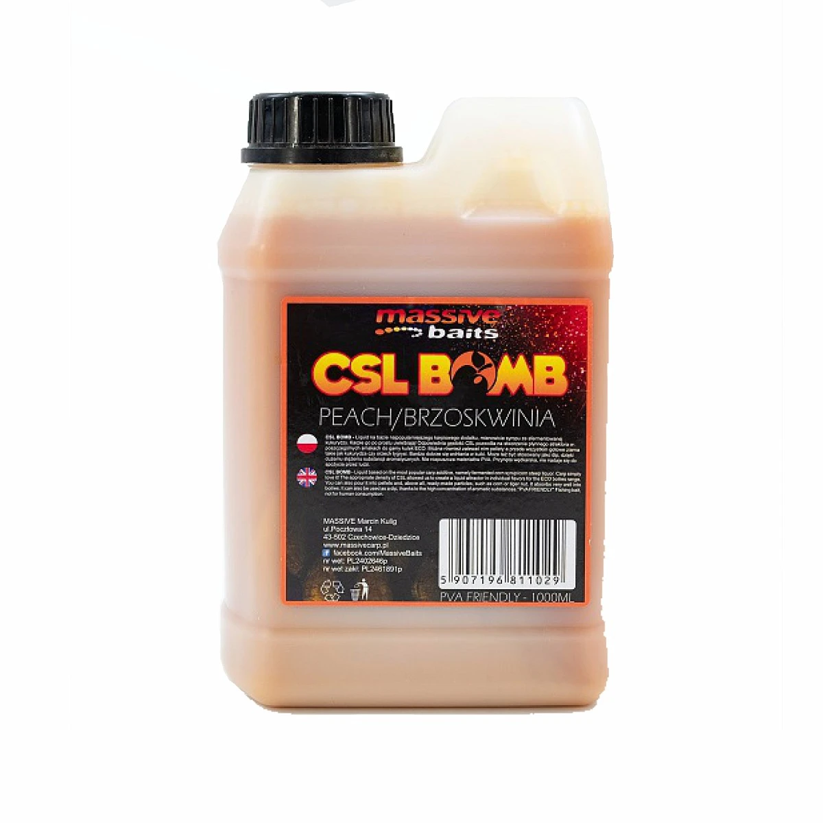 Massive Baits CSL Boomb - Peachambalaj 1000 ml - MPN: CSL007 - EAN: 5907196811029