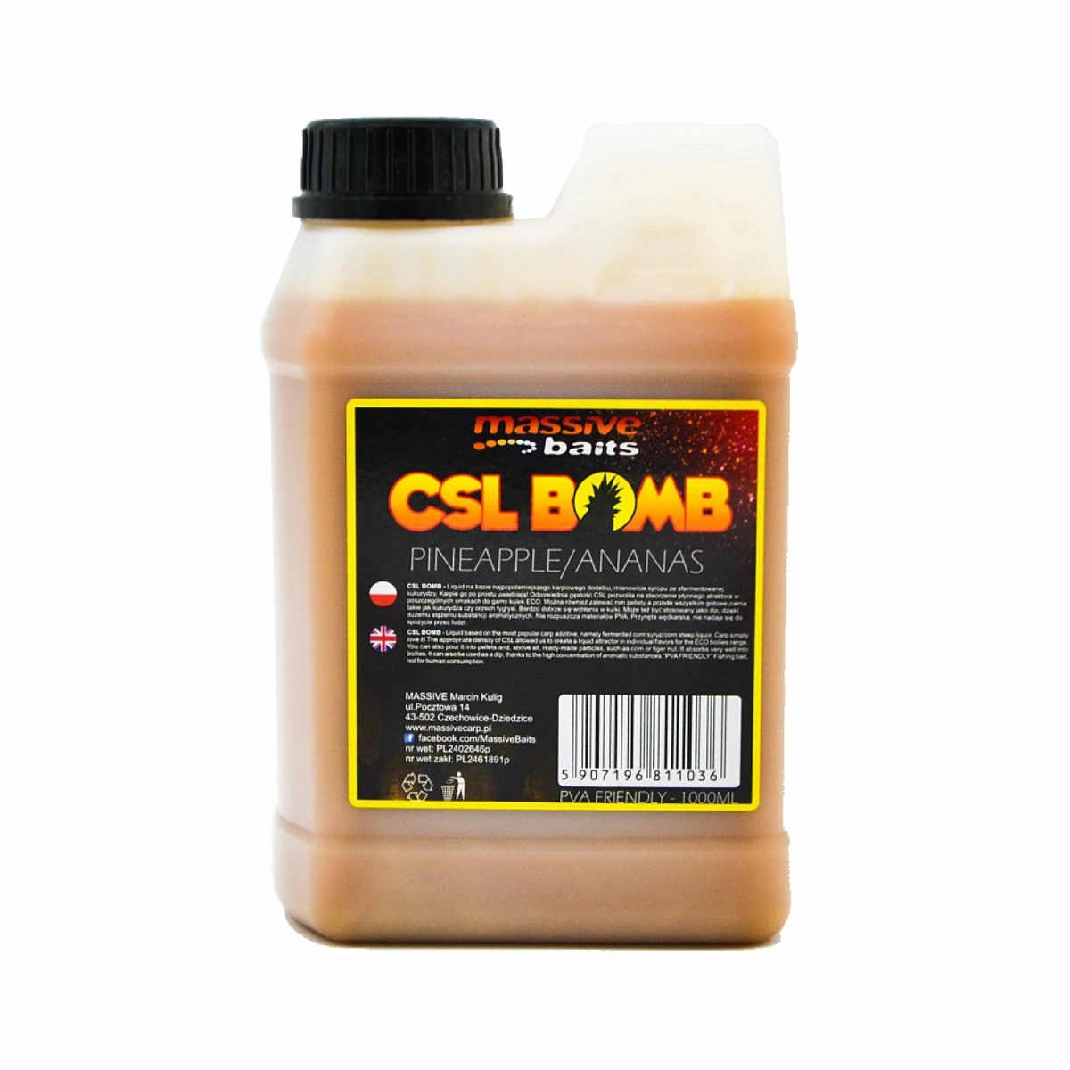Massive Baits CSL Boomb - Pineappleambalaj 1000 ml - MPN: CSL008 - EAN: 5907196811036