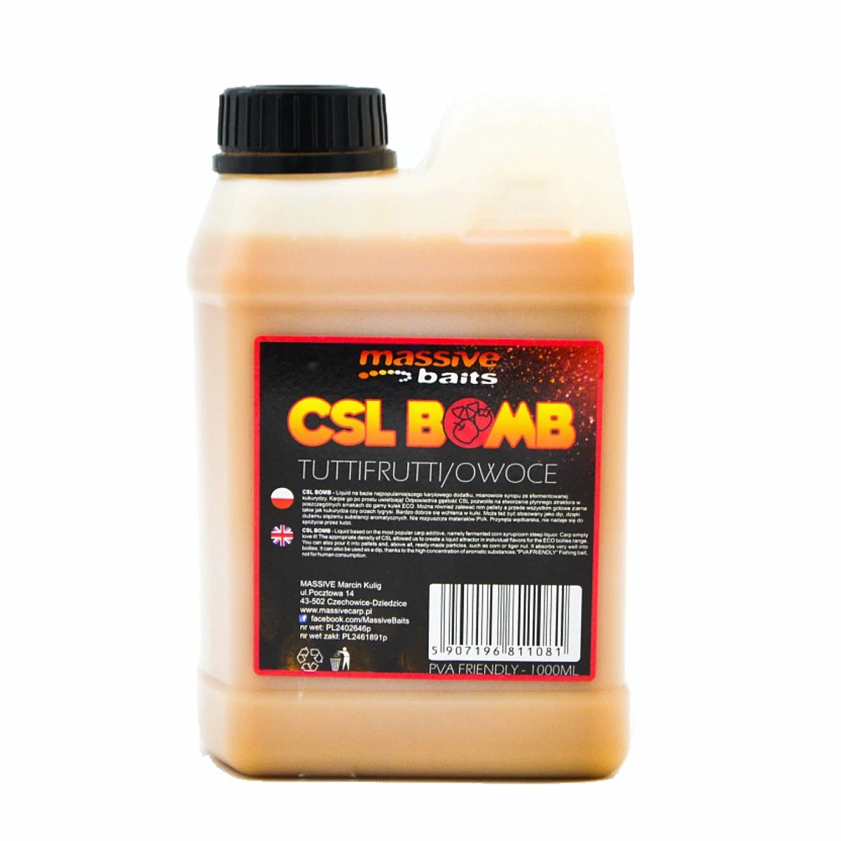 Massive Baits CSL Boomb - Tuttifruttiambalaj 1000 ml - MPN: CSL013 - EAN: 5907196811081