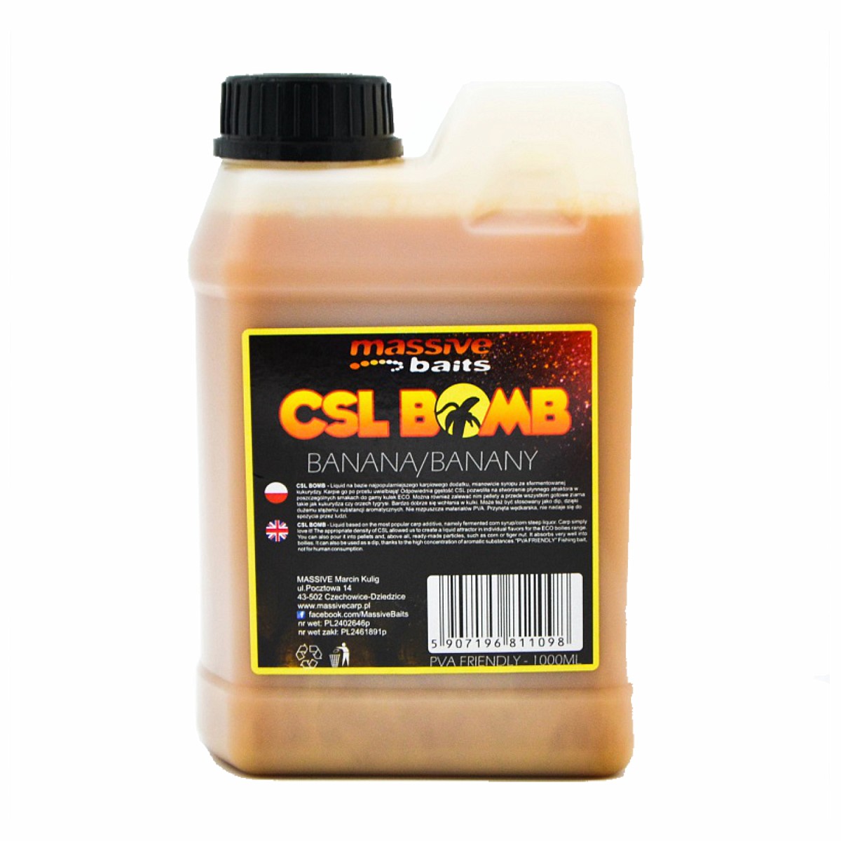 Massive Baits CSL Boomb - Bananaopakowanie 1000 ml - MPN: CSL014 - EAN: 5907196811098