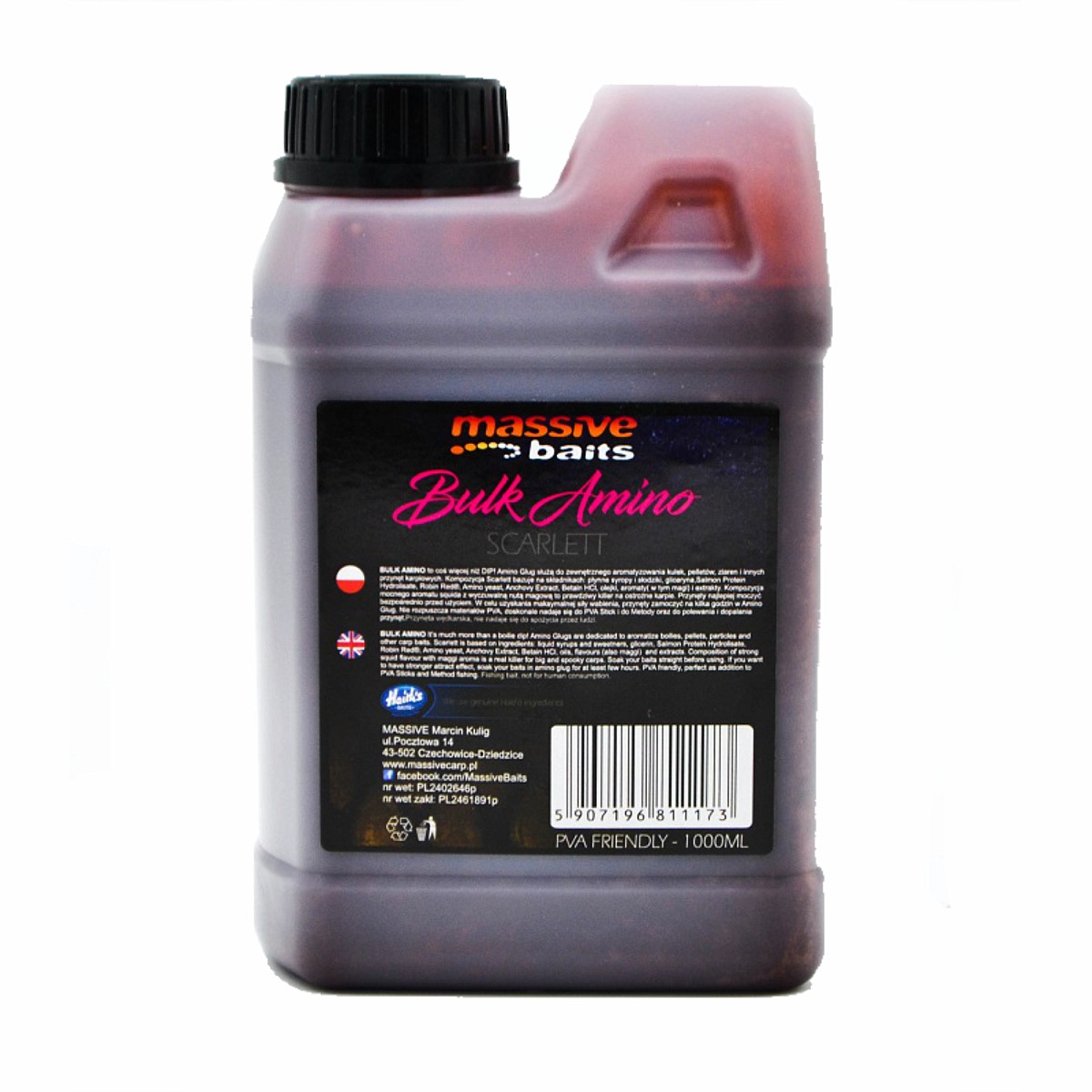 MassiveBaits Bulk Amino Scarlettopakowanie 1000ml - MPN: LQ046 - EAN: 5907196811173