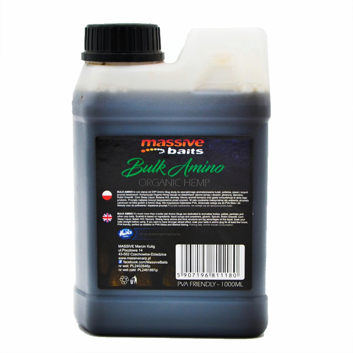 MassiveBaits Bulk Amino Organic Hempopakowanie 1000ml - MPN: LQ047 - EAN: 5907196811180