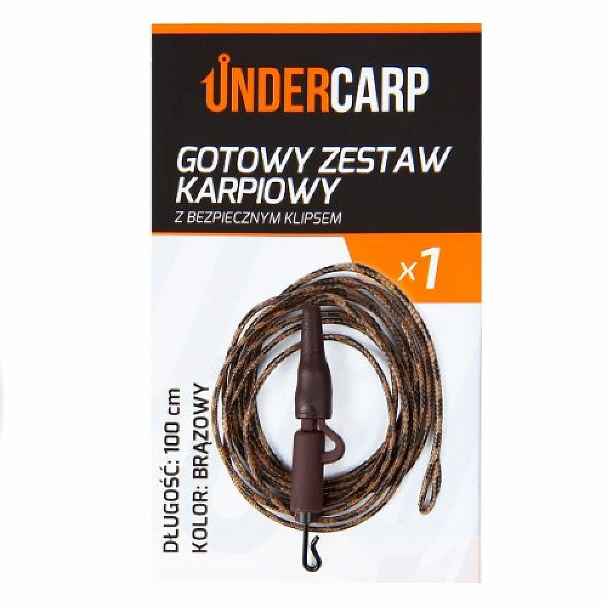 UnderCarp - Set Completo per Carpfishing con Clip di Sicurezzamodello marrone / 100cm - MPN: UC709 - EAN: 5902721608303