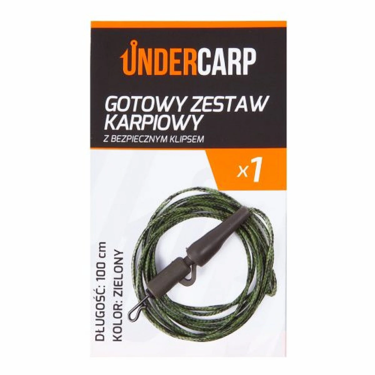 UnderCarp - Set Completo per Carpfishing con Clip di Sicurezzamodello verde / 100cm - MPN: UC708 - EAN: 5902721608297