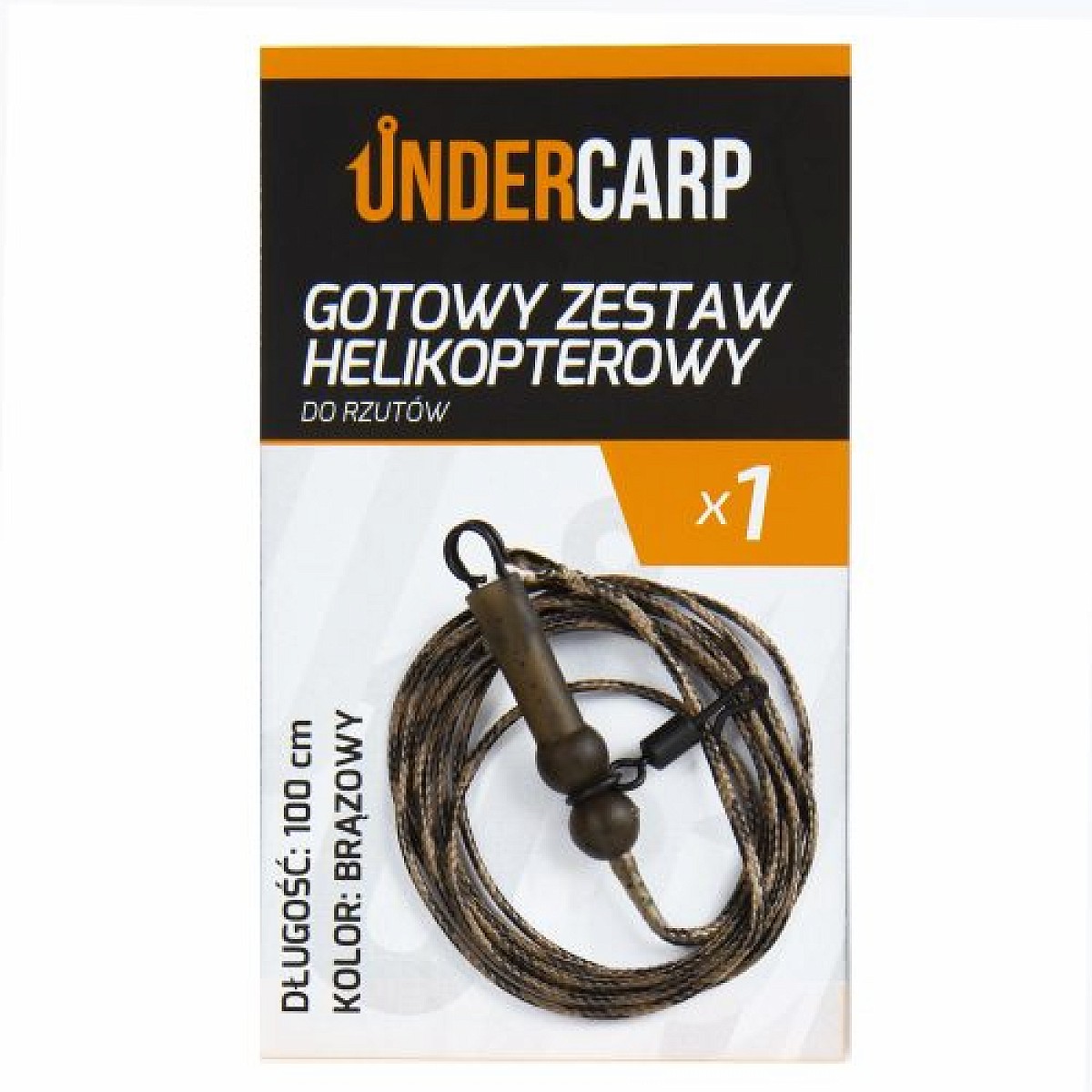 UnderCarp - Gotowy Zestaw Karpiowy Helikopterowy do Rzutów model brązowy / 100cm - MPN: UC711 - EAN: 5902721608327