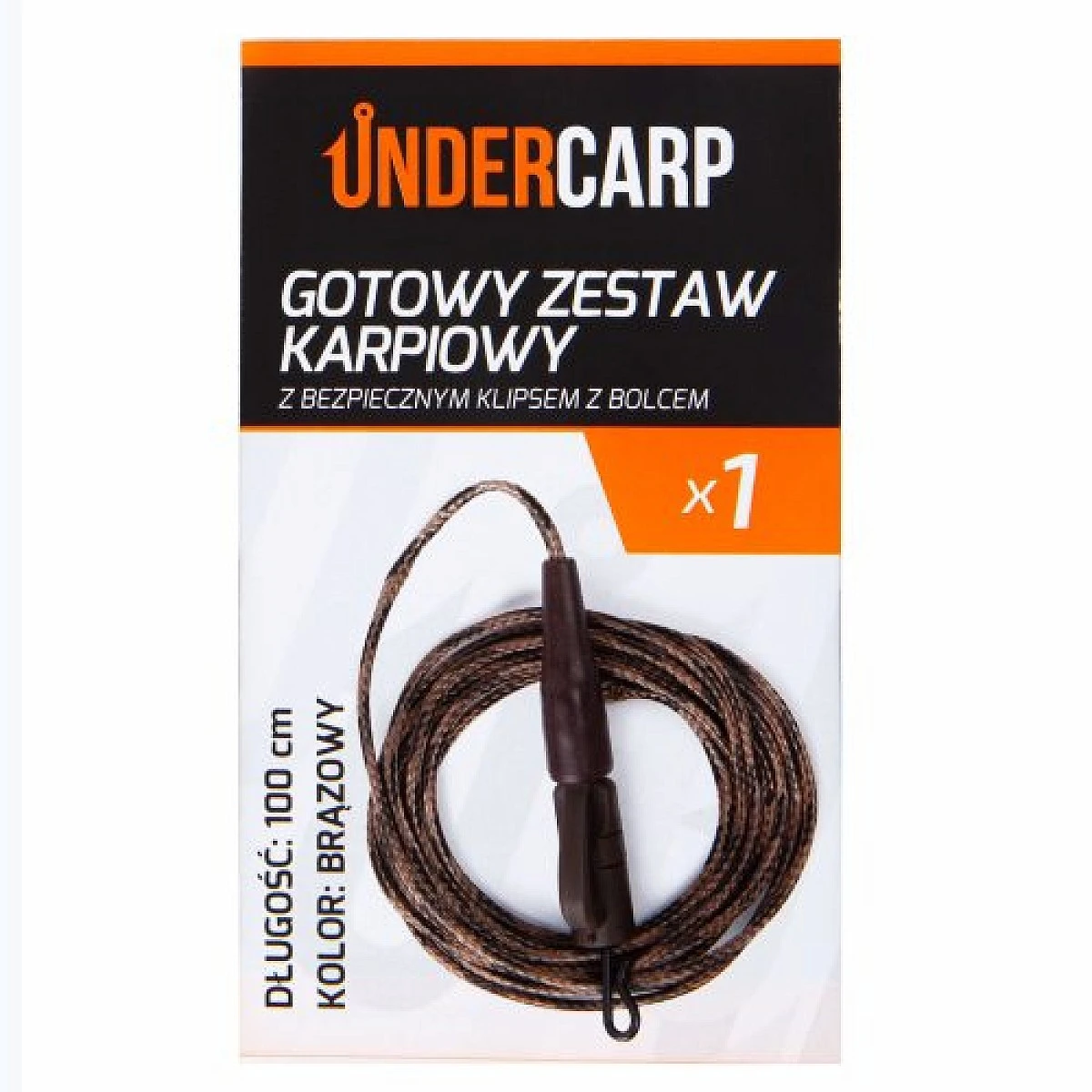 UnderCarp - Set Completo Carpfishing con Clip di Sicurezza e Spinamodello marrone / 100cm - MPN: UC707 - EAN: 5902721608280