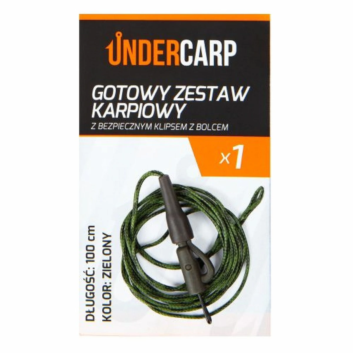UnderCarp - Set Completo Carpfishing con Clip di Sicurezza e Spinamodello verde / 100cm - MPN: UC706 - EAN: 5902721608273