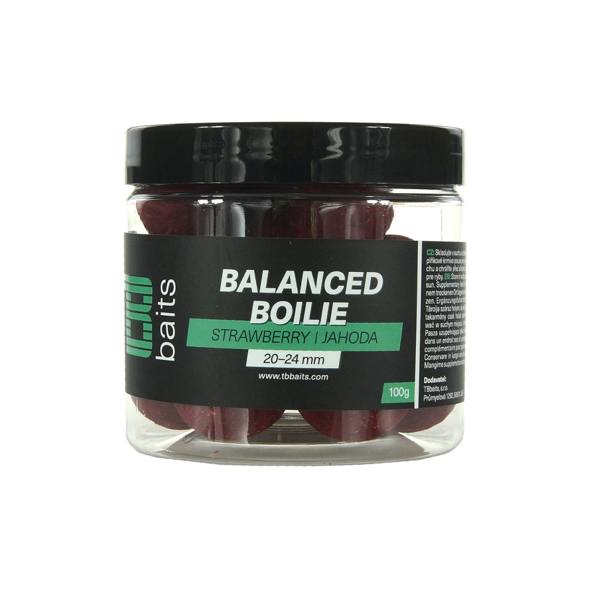 TB Baits Balanced Boilie Strawberrymărimea 20-24mm / 100g - MPN: TB00724 - EAN: 8596601007248