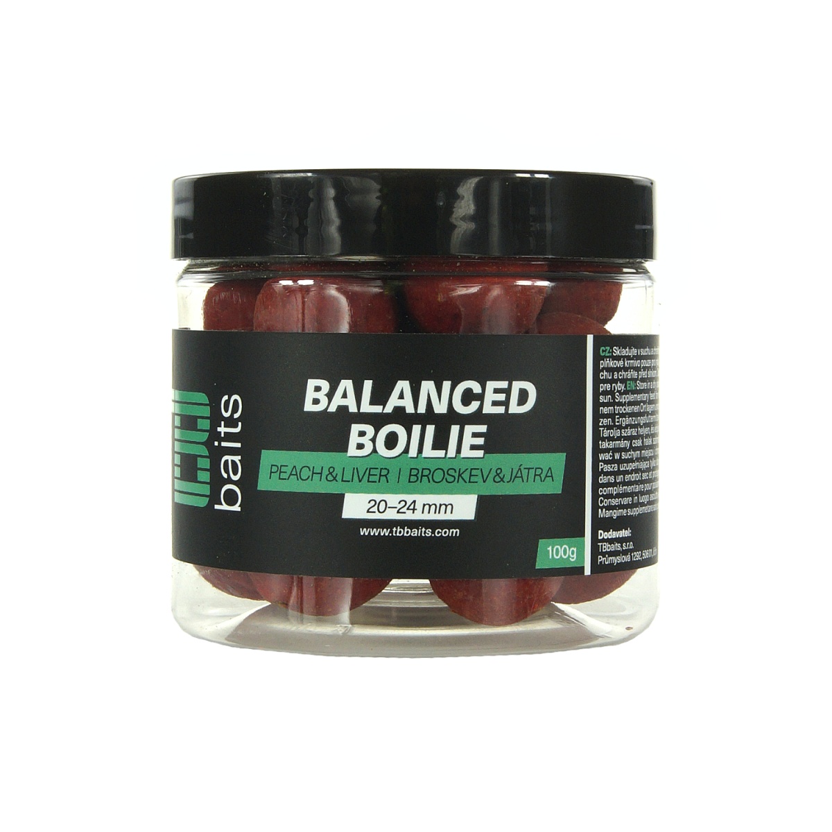 TB Baits Balanced Boilie Peach Liverrozmiar 20-24mm / 100g - MPN: TB00726 - EAN: 8596601007262