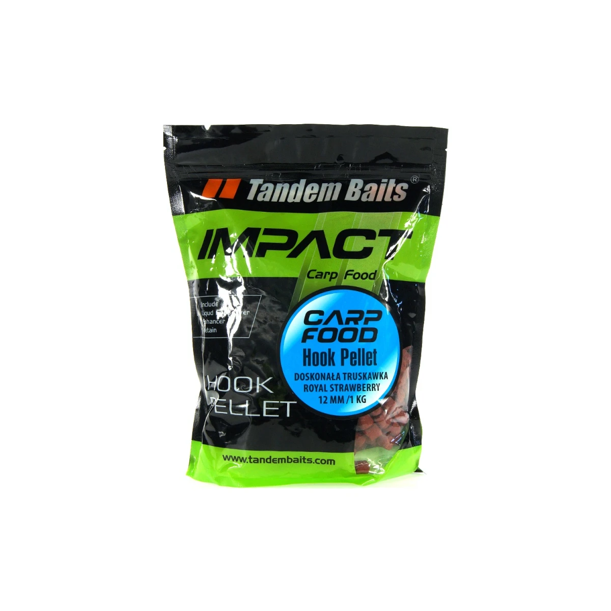 TandemBaits Carp Food Hook Pellet - Відмінна Полуницярозмір 12mm /1kg - MPN: 17265 - EAN: 5907666683521