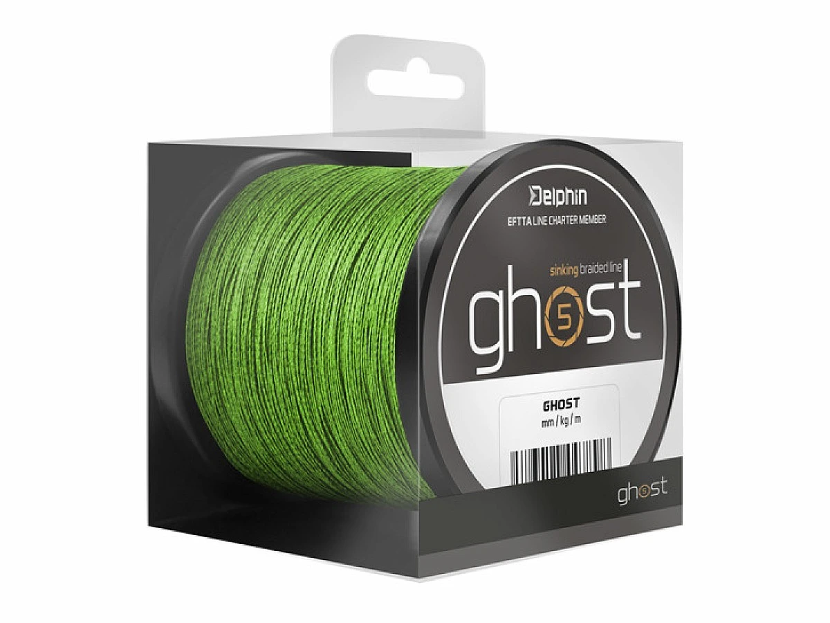 Delphin GHOST 4+1 Sinking Braided Line - Green 0,18mm / 9,1kg / 600mmodel 0,18mm / 9,1kg / 600m - MPN: 101001096 - EAN: 8586018485807