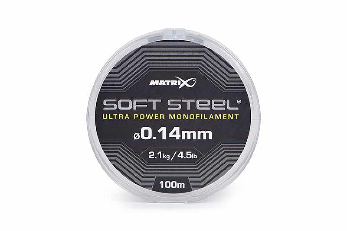 Matrix Soft Steel Ultra Power Monofilamentmodel 0.14mm (2.1kg/4.5lb) - 100m - MPN: GML044 - EAN: 5056808505525