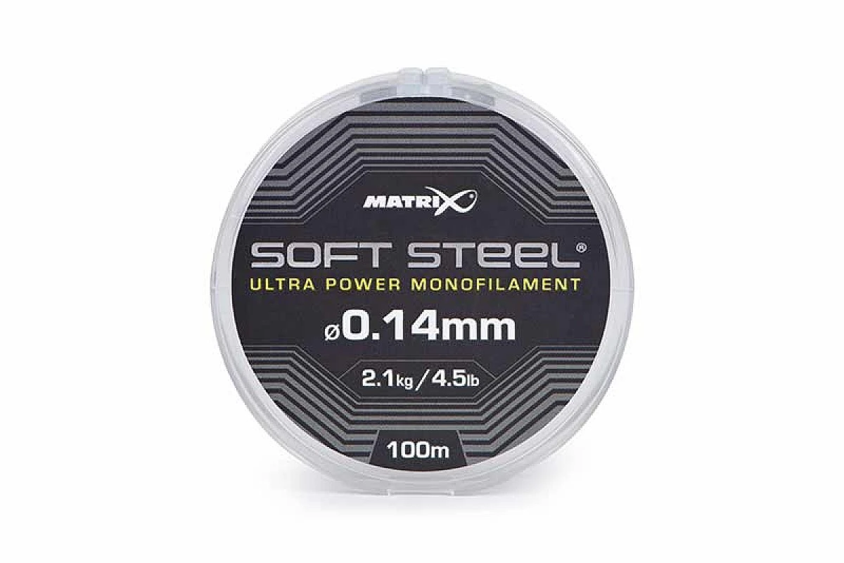Matrix Soft Steel Ultra Power Monofilamentmodel 0.14mm (2.1kg/4.5lb) - 100m - MPN: GML044 - EAN: 5056808505525