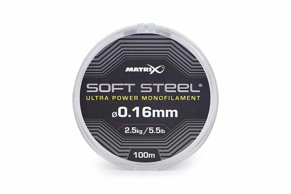 Matrix Soft Steel Ultra Power Monofilamentmodel 0.16mm (2.5kg/5.5lb) - 100m - MPN: GML045 - EAN: 5056808505532