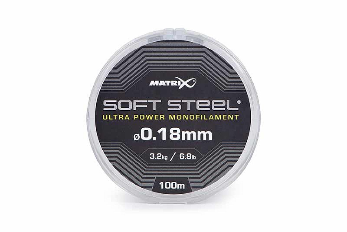 Matrix Soft Steel Ultra Power Monofilamentmodel 0.18mm (3.2kg/6.9lb) - 100m - MPN: GML046 - EAN: 5056808505549