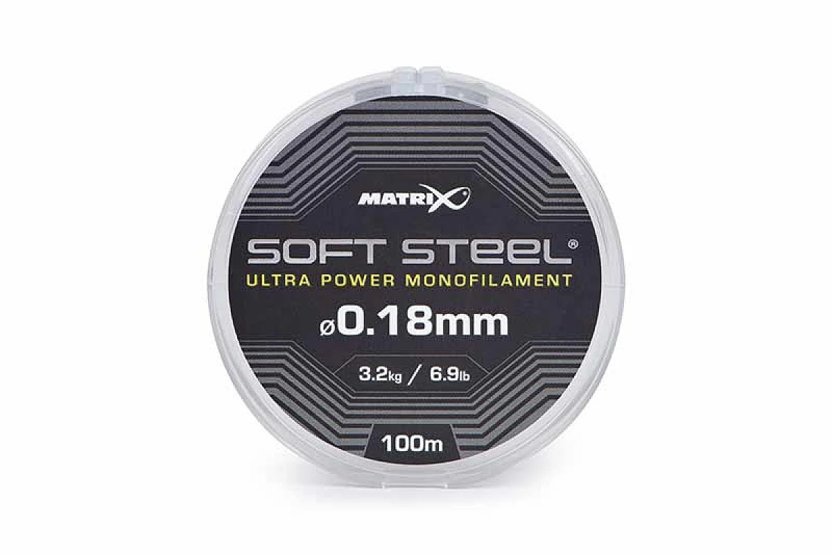 Matrix Soft Steel Ultra Power Monofilamentmodel 0.18mm (3.2kg/6.9lb) - 100m - MPN: GML046 - EAN: 5056808505549