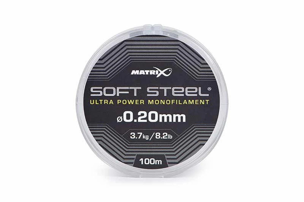Matrix Soft Steel Ultra Power Monofilamentmodel 0.20mm (3.7kg/8.2lb) - 100m - MPN: GML047 - EAN: 5056808505556