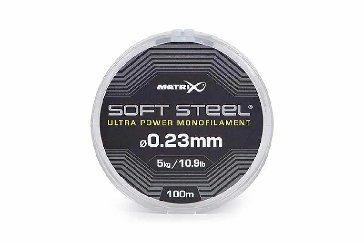 Matrix Soft Steel Ultra Power Monofilamentmodel 0.23mm (5kg/10.9lb) - 100m - MPN: GML048 - EAN: 5056808505563
