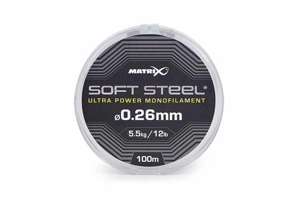 Matrix Soft Steel Ultra Power Monofilamentmodel 0.26mm (5.5kg/12lb) - 100m - MPN: GML049 - EAN: 5056808505570