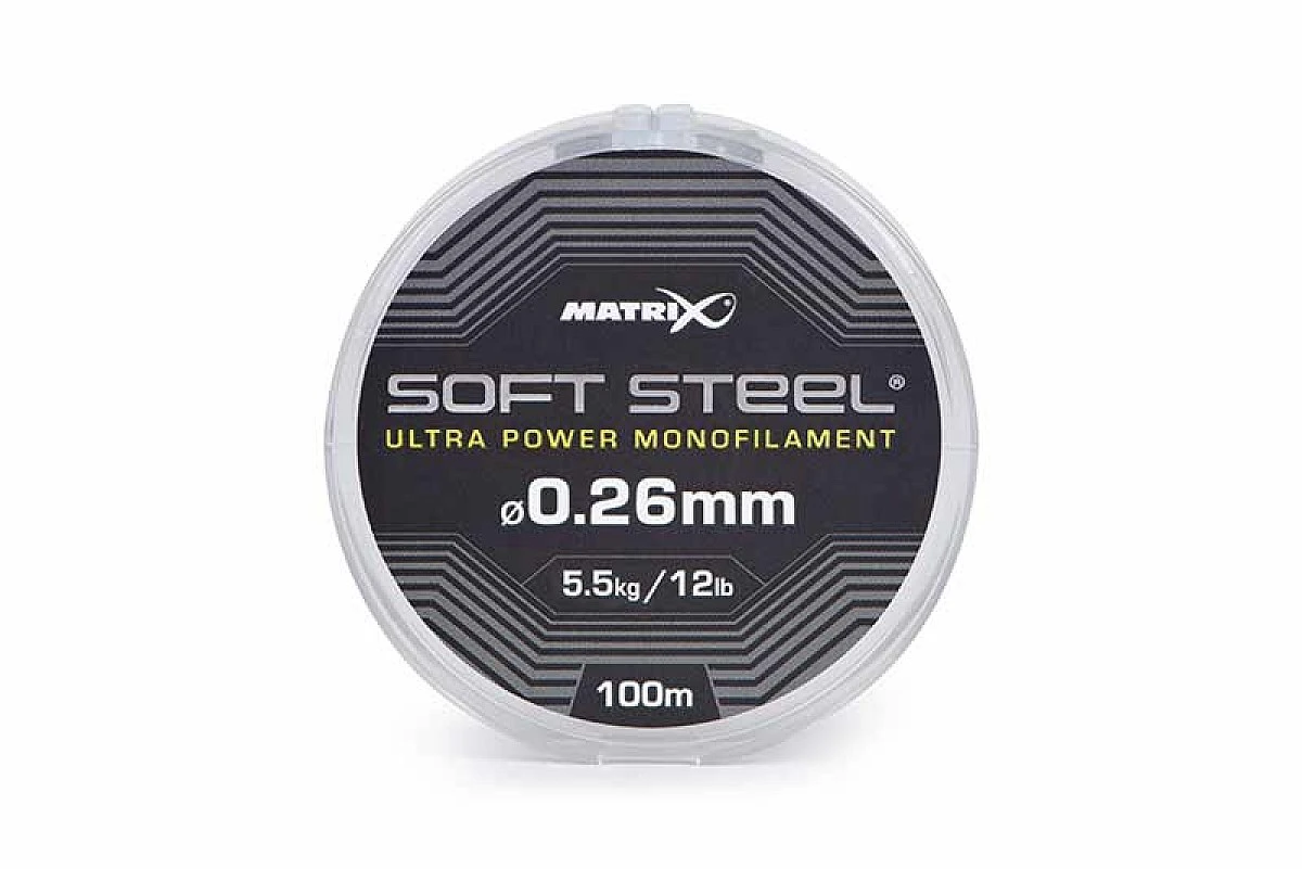 Matrix Soft Steel Ultra Power Monofilamentmodel 0.26mm (5.5kg/12lb) - 100m - MPN: GML049 - EAN: 5056808505570