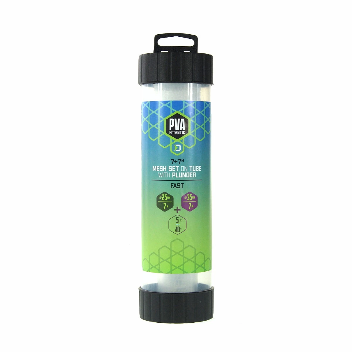 Delphin PVA NTastic Mesh Set on Tube with Plunger - 25mm + 35mm - Fast MeltVerpackung 25mm + 35mm (7m + 7m) - MPN: 101003058 - EAN: 8586018506250