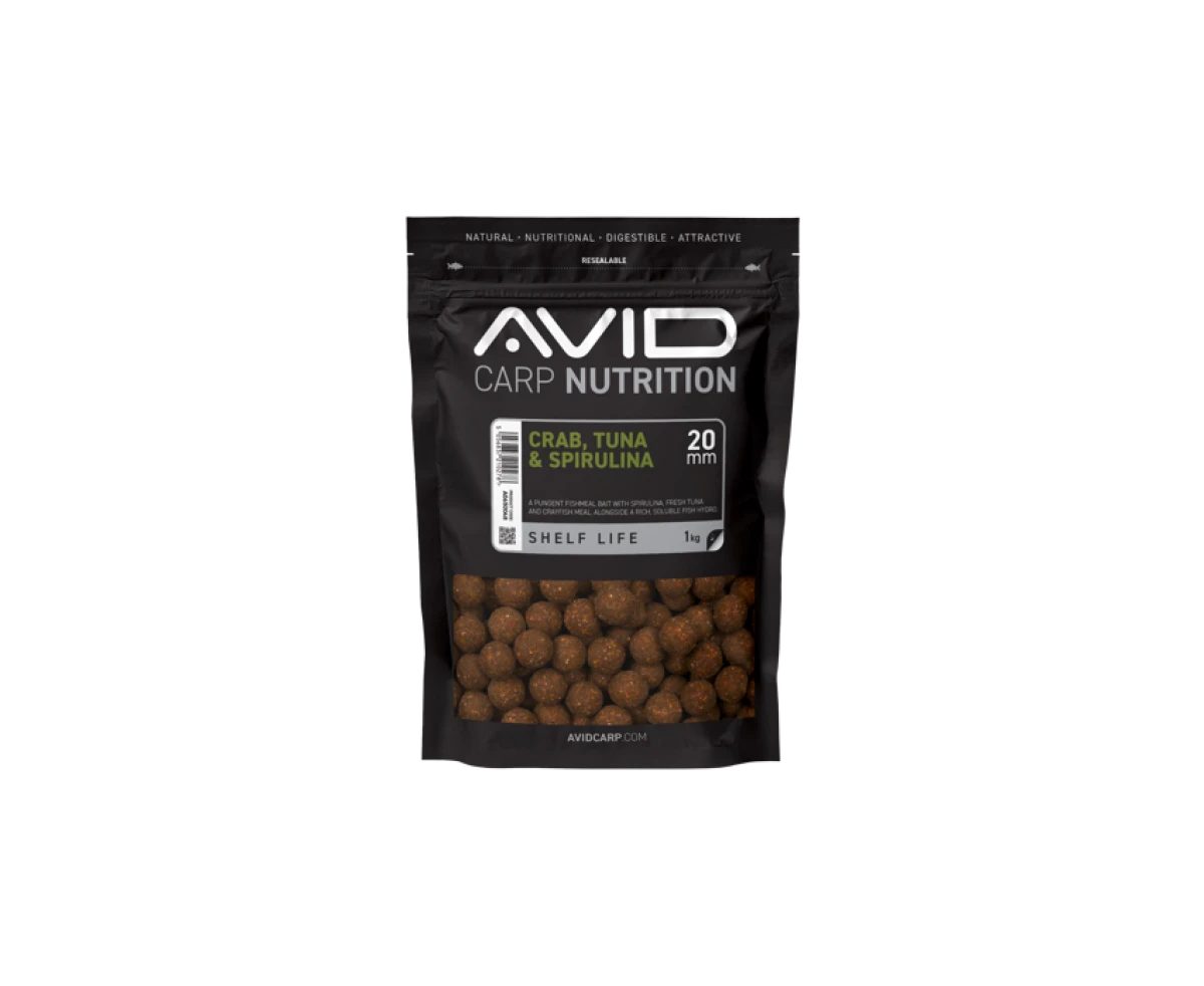 Avid Carp Crab, Tuna & Spirulina Boilies mărimea 20mm / 1kg - MPN: A0650048 - EAN: 5056837210278