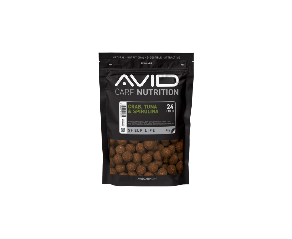 Avid Carp Crab, Tuna & Spirulina Boilies mărimea 24mm / 1kg - MPN: A0650050 - EAN: 5056837210315