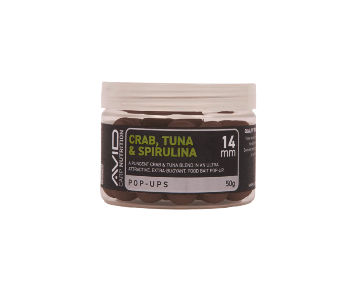 Avid Carp Crab, Tuna & Spirulina Pop-Up mărimea 14mm - MPN: A0650073 - EAN: 5056837210773