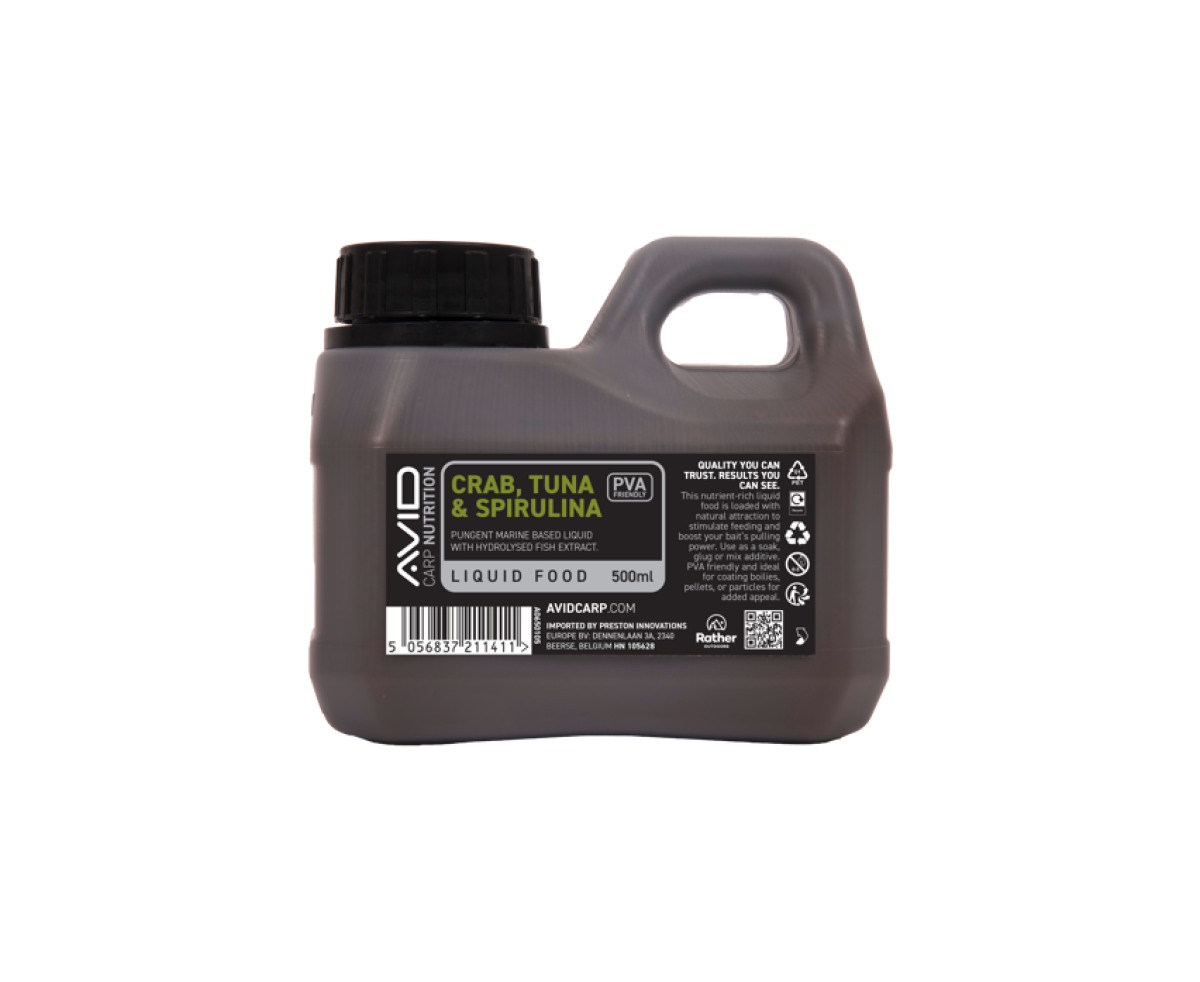 Avid Carp Crab, Tuna & Spirulina Liquid Food Verpackung 500ml - MPN: A0650105 - EAN: 5056837211411