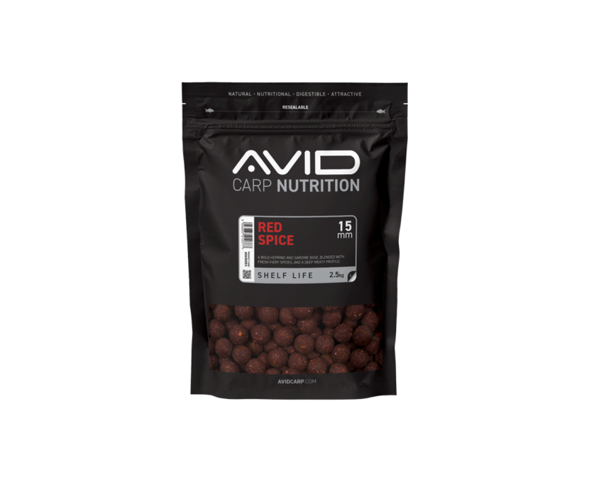 Avid Carp Red Spice Boiliesméret 15mm / 2,5kg - MPN: A0650053 - EAN: 5056837210377