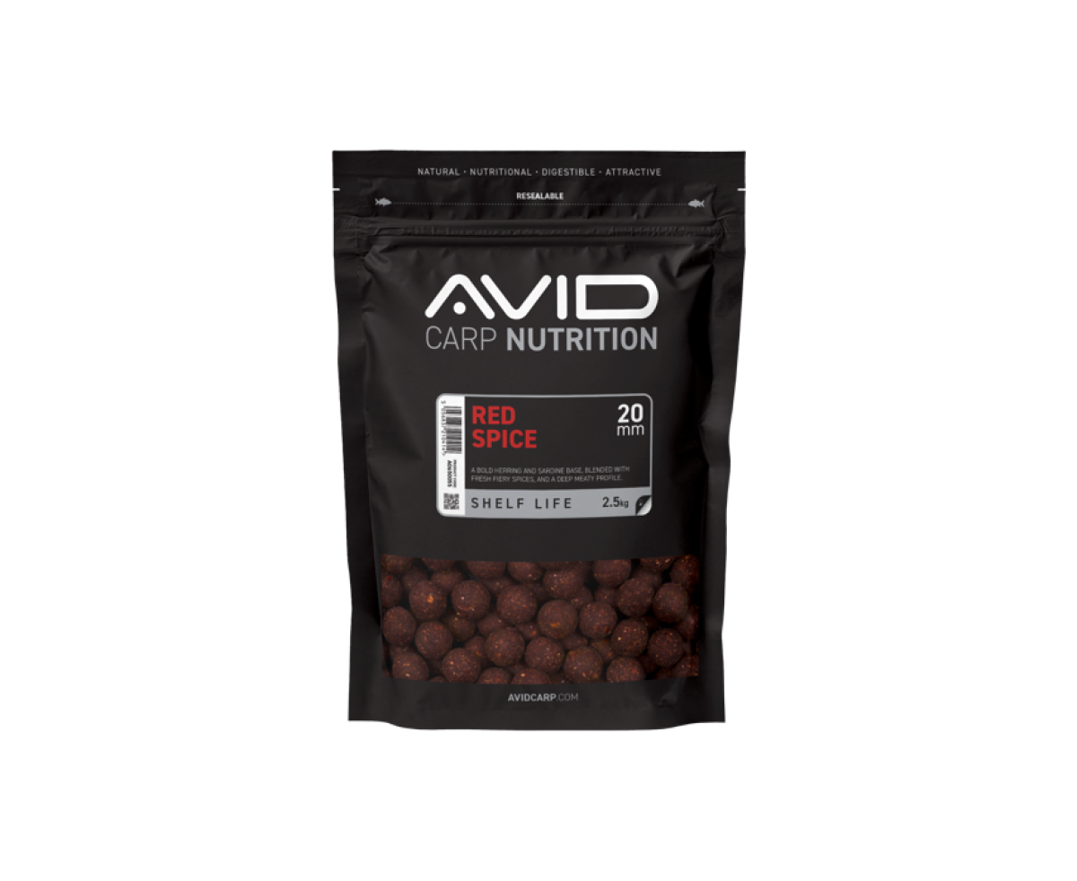 Avid Carp Red Spice Boiliesméret 20mm / 2,5 kg - MPN: A0650055 - EAN: 5056837210414