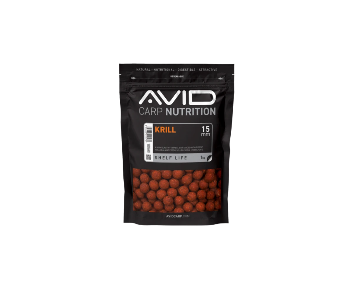 Avid Carp Nutrition Krill Boiliesmărimea 15mm / 1kg - MPN: A0650058 - EAN: 5056837210476