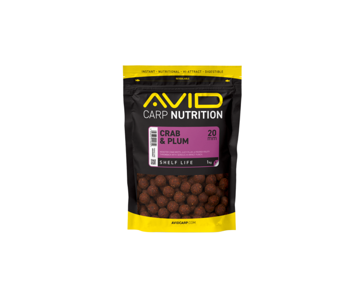 Avid Carp Crab & Plum Boilies taille 20mm / 1kg - MPN: A0650067 - EAN: 5056837210650