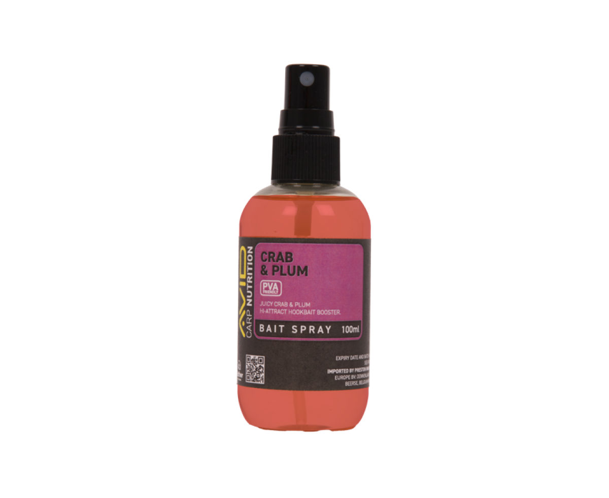 Avid Carp Crab & Plum Bait Sprayemballage 100ml - MPN: A0650109 - EAN: 5056837211497