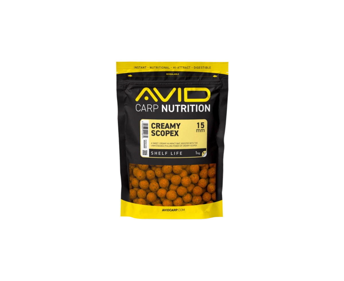 Avid Carp Creamy Scopex Boiliesmărimea 15mm / 1kg - MPN: A0650068 - EAN: 5056837210674