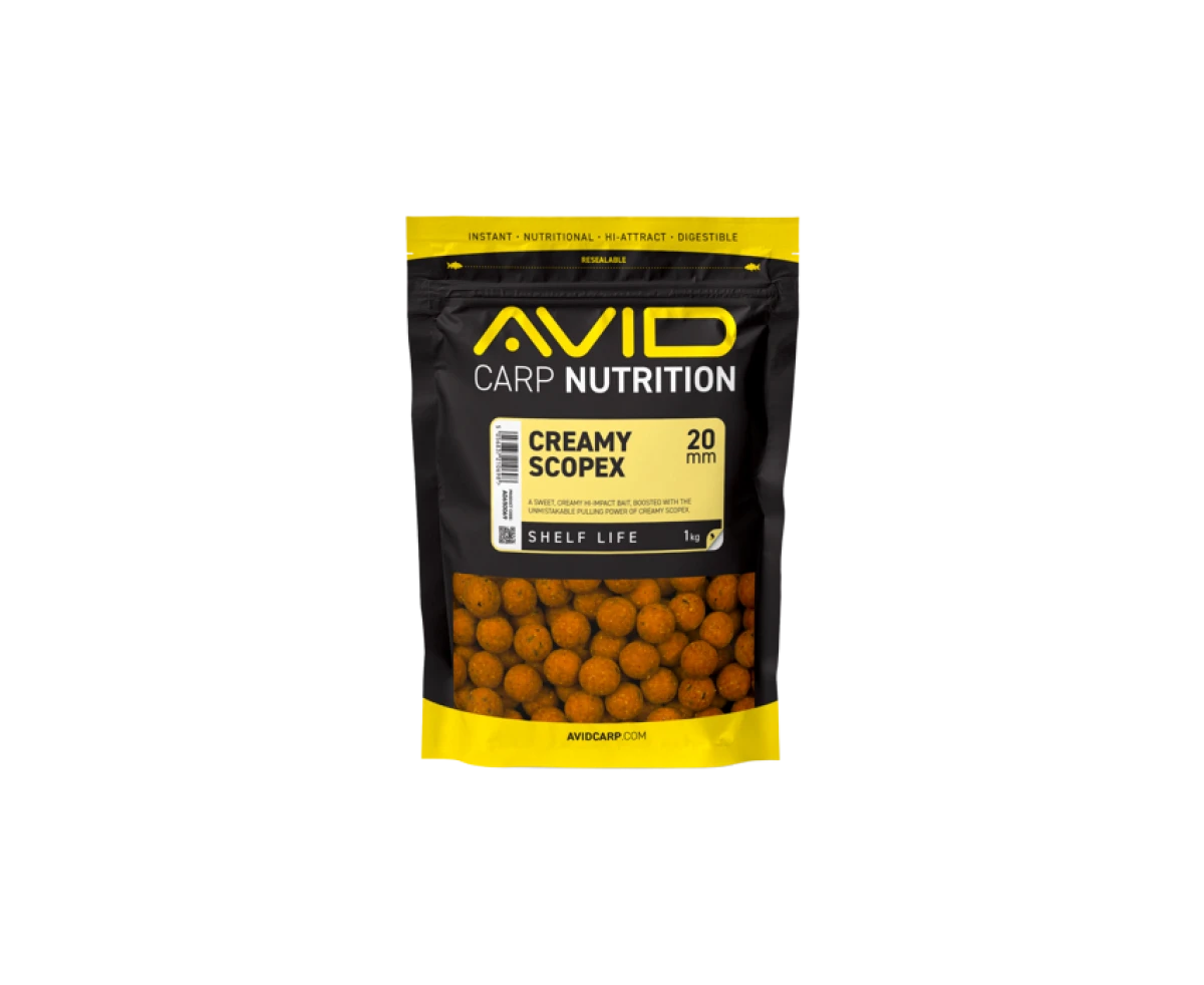 Avid Carp Creamy Scopex Boiliesmărimea 20mm / 1kg - MPN: A0650069 - EAN: 5056837210698