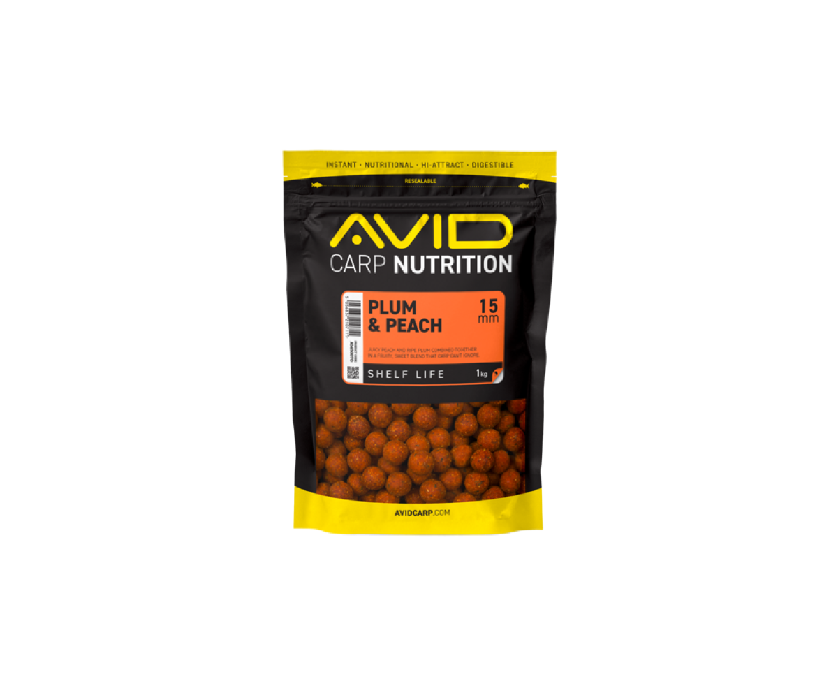  Avid Carp Plum & Peach  Boilies misurare 15mm / 1kg - MPN: A0650070 - EAN: 5056837210711