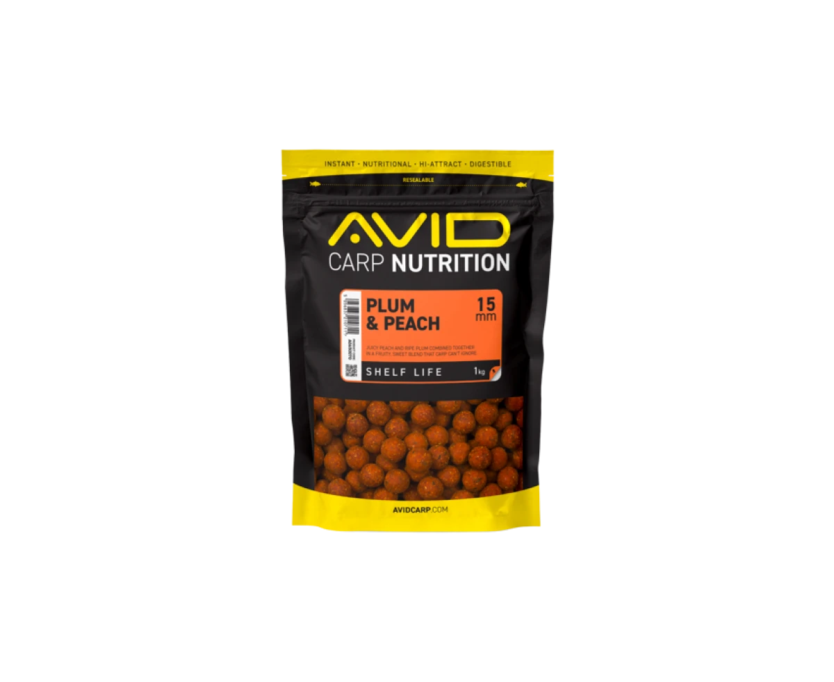 Avid Carp Plum & Peach Boilies mărimea 15mm / 1kg - MPN: A0650070 - EAN: 5056837210711