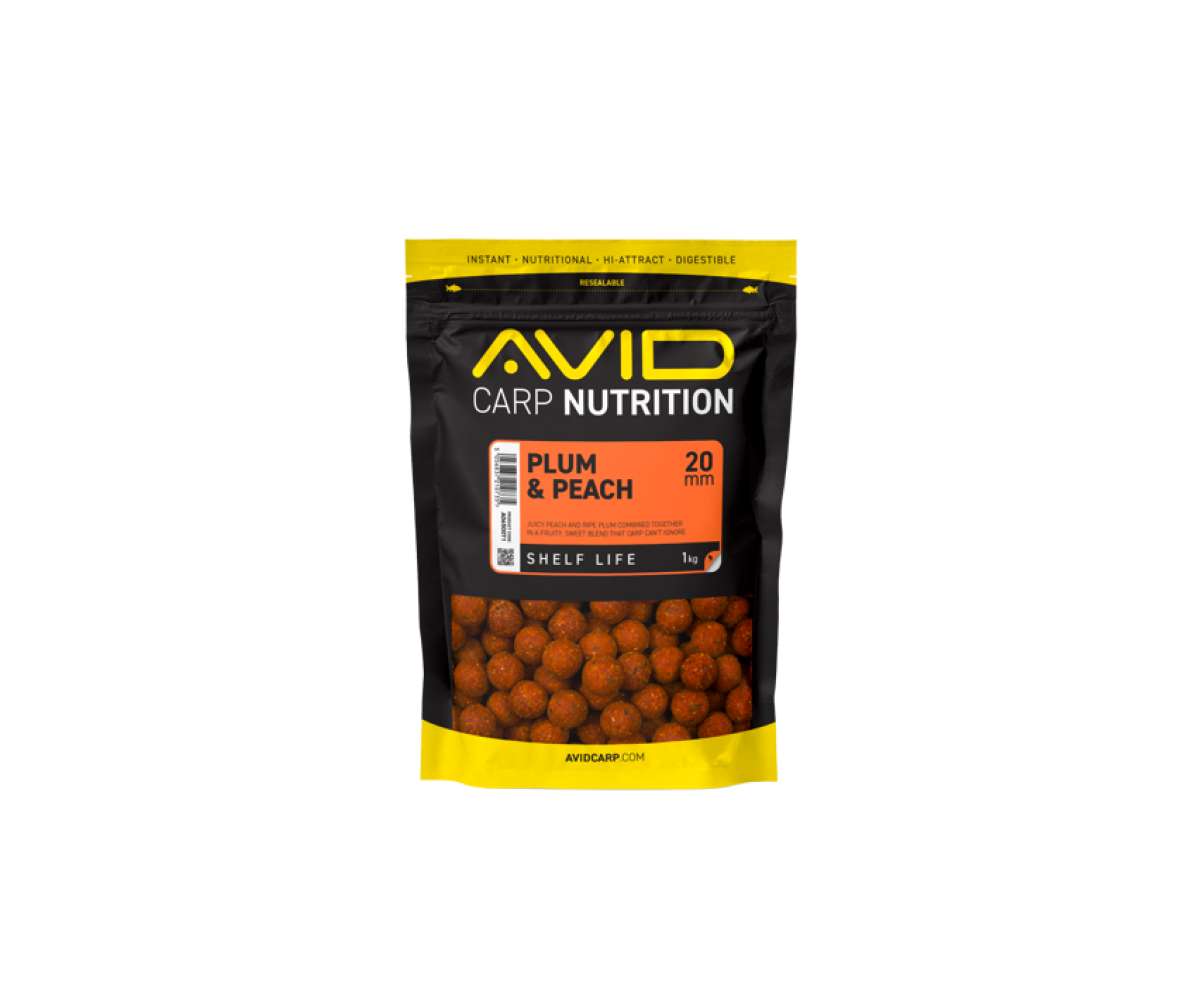  Avid Carp Plum & Peach  Boilies misurare 20mm / 1kg - MPN: A0650071 - EAN: 5056837210735