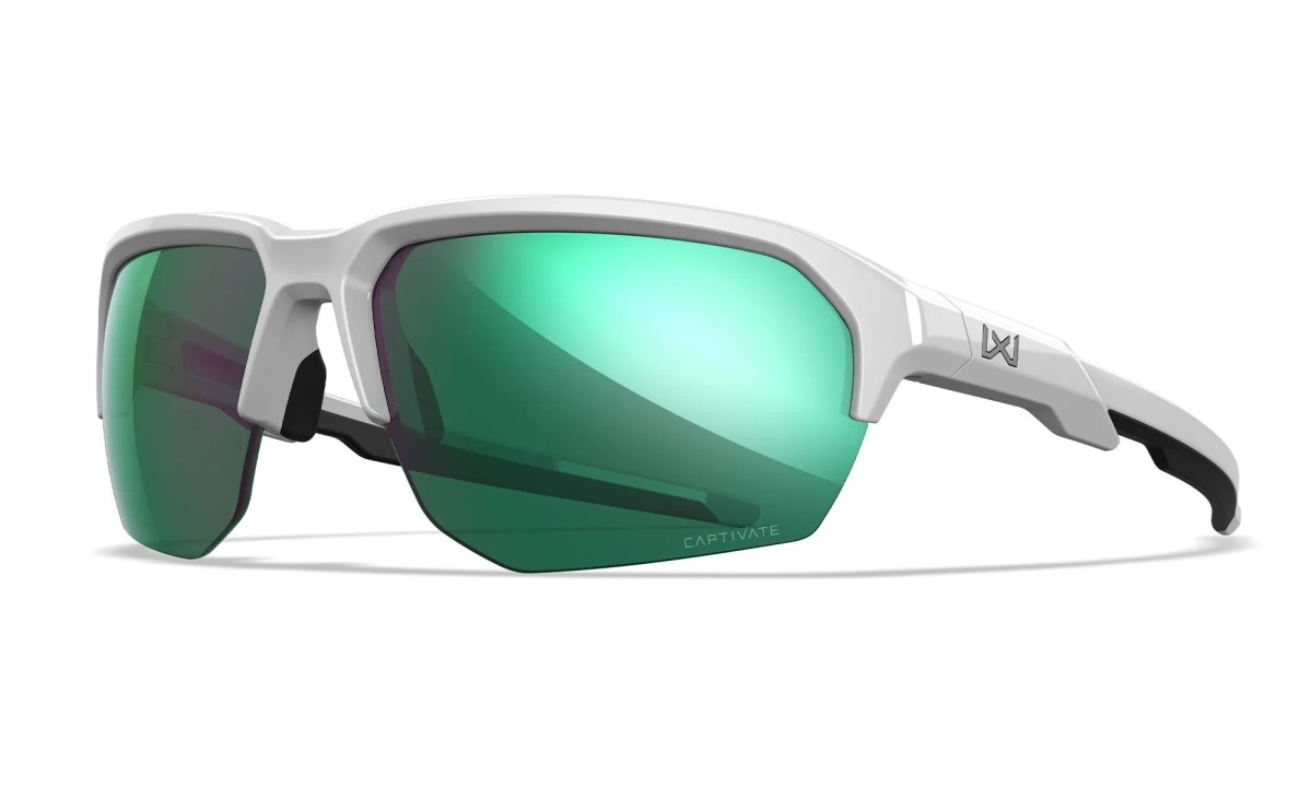 WileyX JAKL Captivate Polarized Green Mirror Polished White Frame - MPN: CHJKL07