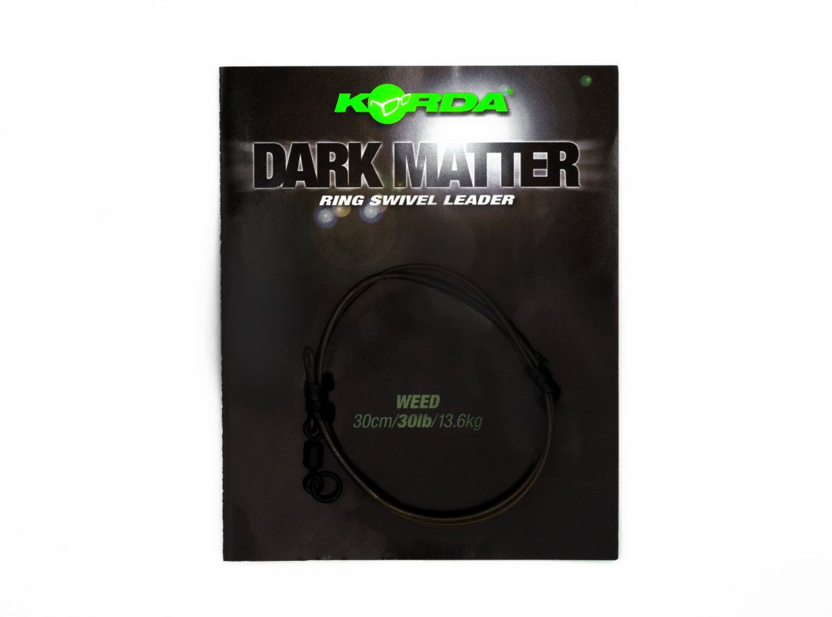 Korda Dark Matter Leader Ring Swivel 30lb (30cm)lungime 30cm / 30lb - Weed (vegetatie) - MPN: KSZ53 - EAN: 5060660632039