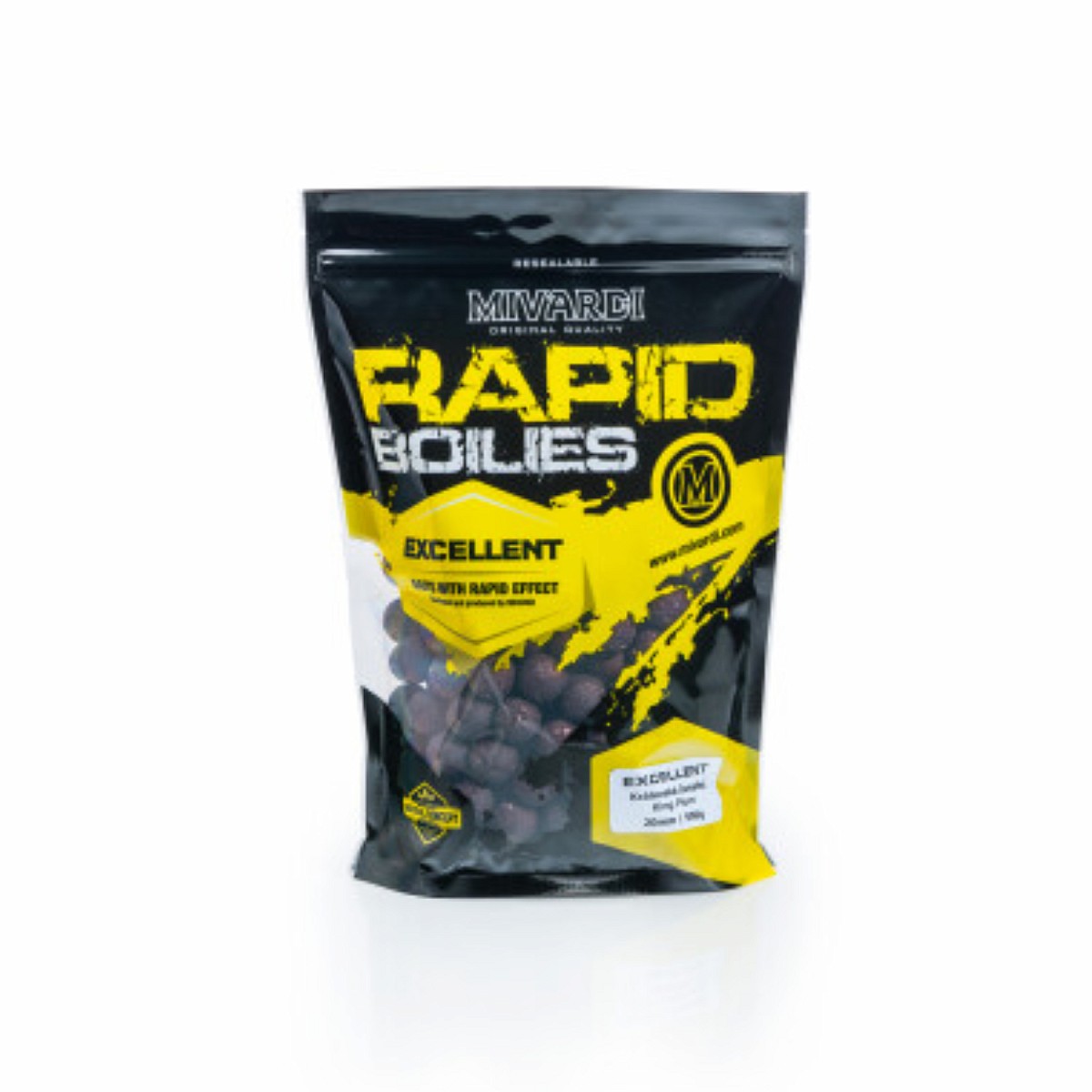 Mivardi Rapid Boilies Excellent - King Plum - FECHA DE CADUCIDAD CORTAtamaño 24mm / 950g - EAN: 200000100018