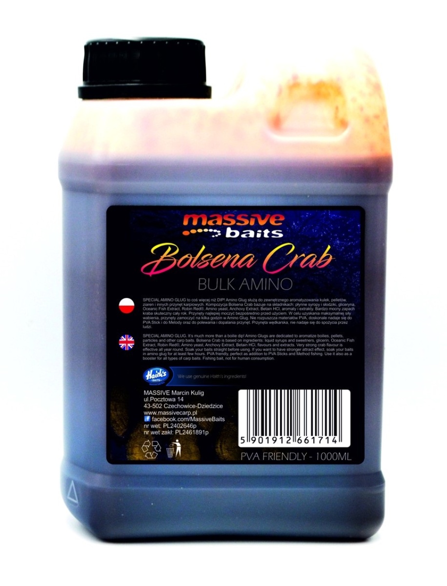Massive Baits Liquid Bulk - Bolsena Crabconfezione 1000 ml - MPN: LQ042 - EAN: 5901912661714