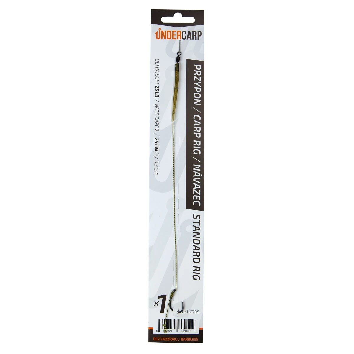 UnderCarp Standard Rig - Montură pentru crap (fără cârlig cu barbă)mărime 2 (fără cârlig) - MPN: UC785 - EAN: 5902721609102