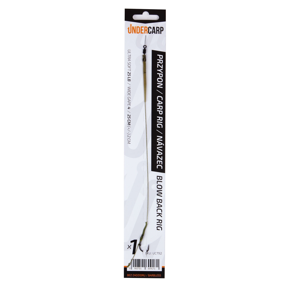UnderCarp Blow Back Rig - Повідок карповий (безбарбусний)розмір 4 (беззачіпковий) - MPN: UC792 - EAN: 5902721609171