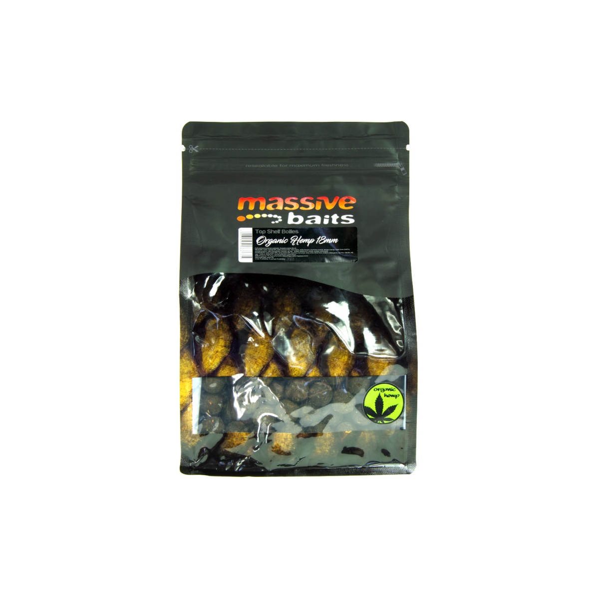 Massive Baits Top Shelf Boilies - Organic Hemp  - DATA DI SCADENZA BREVEconfezione 18mm / 1kg - EAN: 200000101473