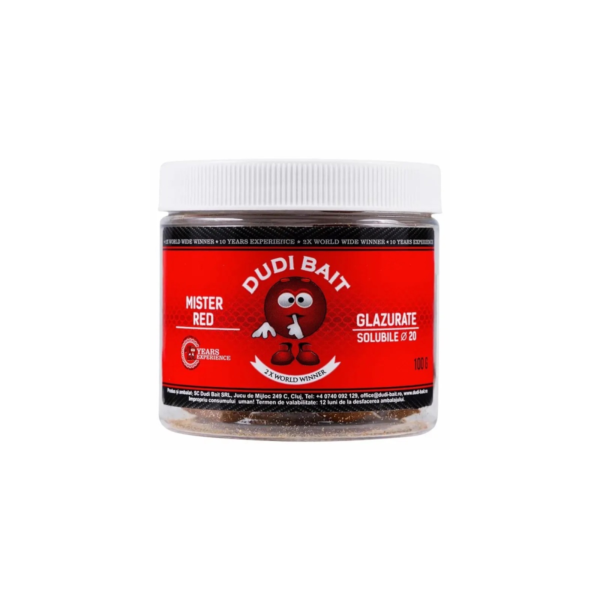 DUDI BAIT Mister Red Super Hot Glazurate SOLUBLE Hookbaitsméret 20mm - MPN: DBH27 - EAN: 6426390480583