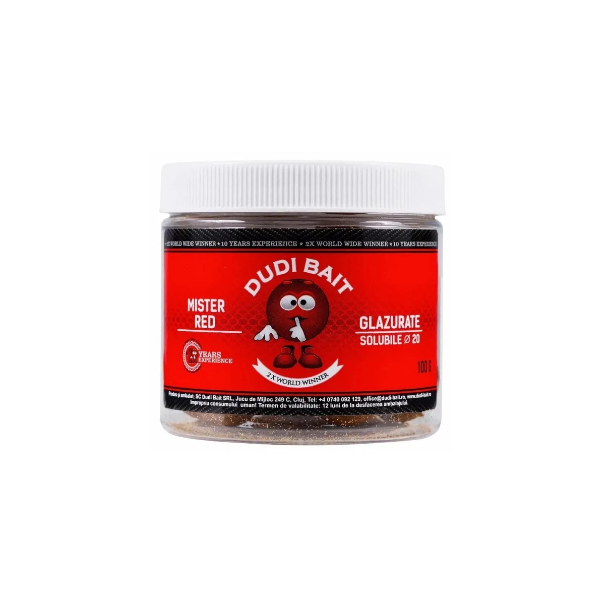 DUDI BAIT Mister Red Super Hot Glazurate SOLUBLE Hookbaitsmărime 20mm - MPN: DBH27 - EAN: 6426390480583