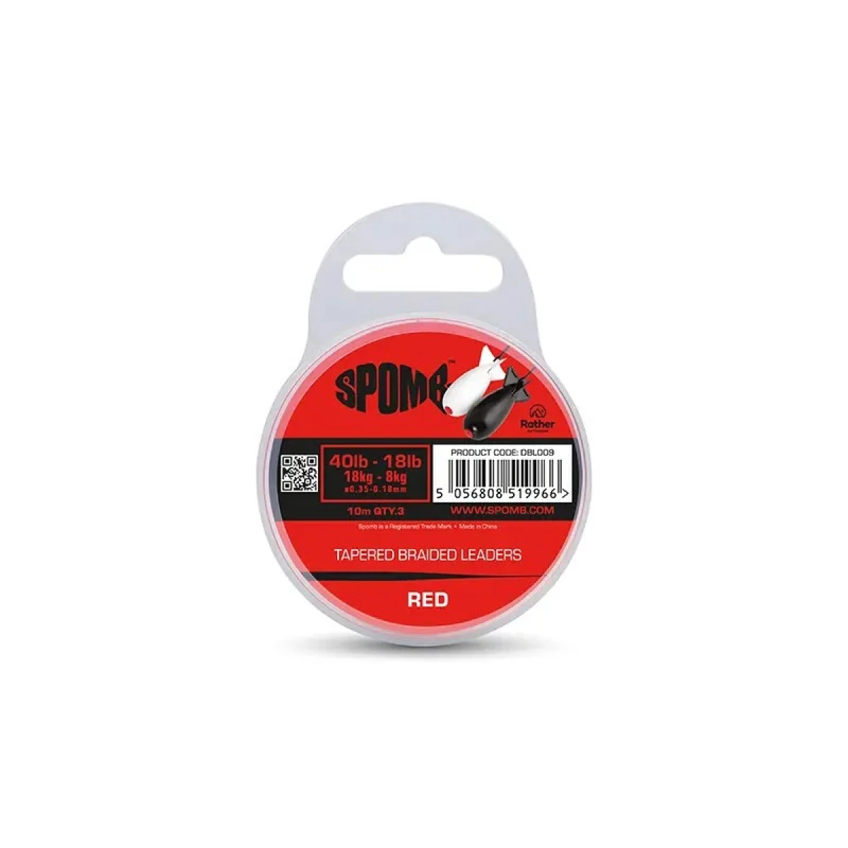 Spomb Tapered Braided Leaders 40-18lb (Red)modelis 40lb - 18lb / 3x 10m - MPN: DBL009 - EAN: 5056808519966