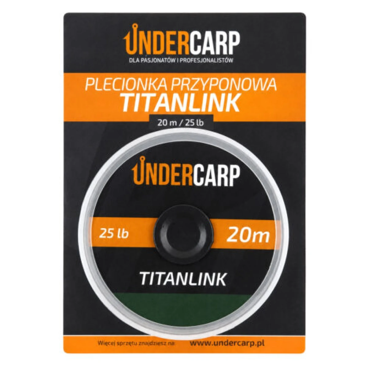 UnderCarp TITANLINK Green  - Plecionka przyponowa model zielony / 25lb / 20m - MPN: UC808 - EAN: 5902721609331